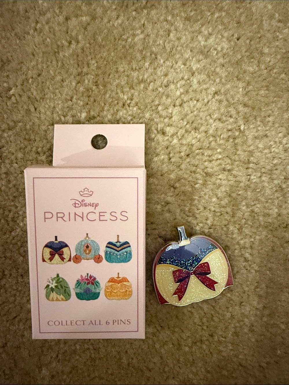 Disney Princess Glitter Apple Enamel Pin - Red, Blue & Yellow